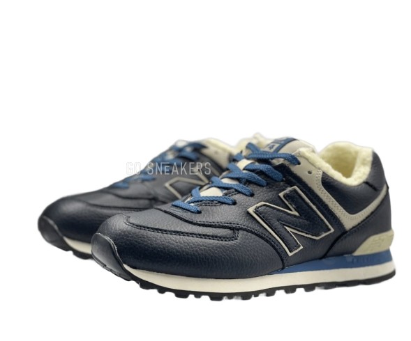 Мужские кроссовки New Balance 574 Winter Leather Black/Blue 