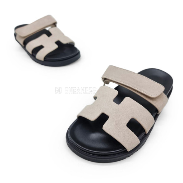 Унисекс сандалии Hermes Flip-flops Suede Cream