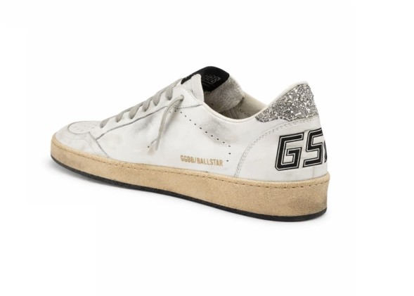 Женские кеды Golden Goose Ball Star Silver Glitter Ice Grey