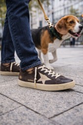 Golden Goose Super-Star Men’s Distressed Suede-Trimmed Leather Brown