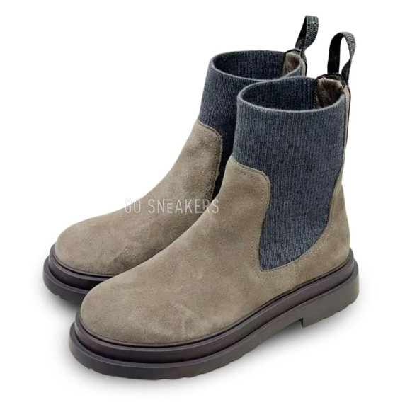 Женские челси Brunello Cucinelli Suede Chelsea Boot Sand