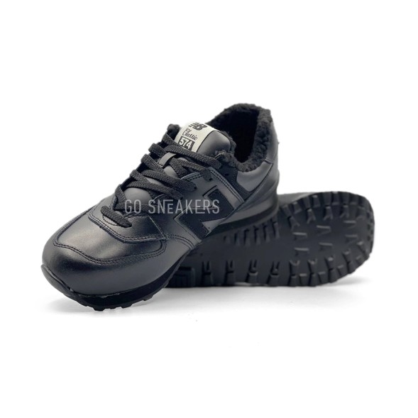 Унисекс кроссовки New Balance 574 Full Leather Black
