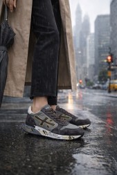 Premiata 483 Textile/Suede Olive/Brown