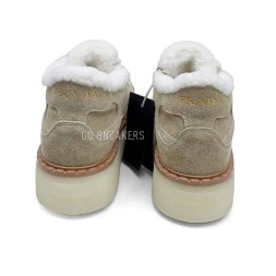 Prada Platform Suede Winter Sand