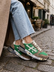 Premiata 483 Textile/Suede Green/Brown