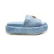 Женские шлепки Gucci Flip-flops Platform Double G Light Blue