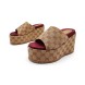 Женские шлепки Gucci Platform Flip-flops Brown