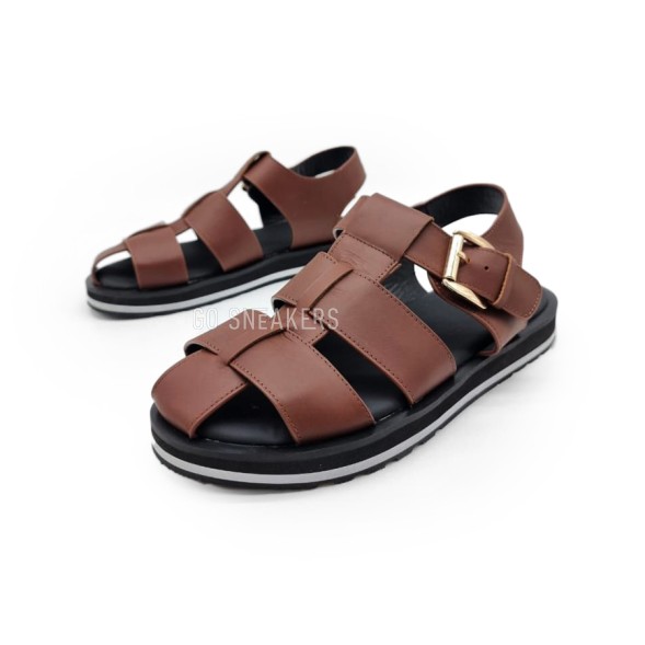 Мужские сандалии Dior Sandals Leather Chocolate