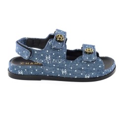 Chanel Sandals Jeans Blue