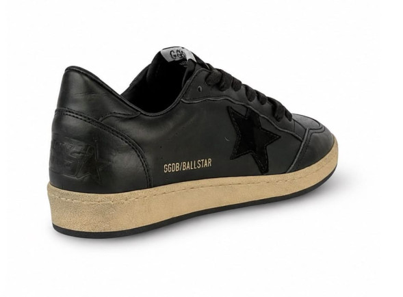 Мужские кеды Golden Goose Ball Star Men’s in Black Nappa With Suede Star and Nappa Heel Tab